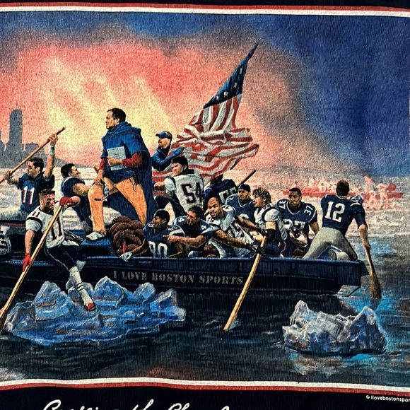 New England Patriots Brady-Era T-Shirt “Crossing the Charles” - Picture 3 of 3